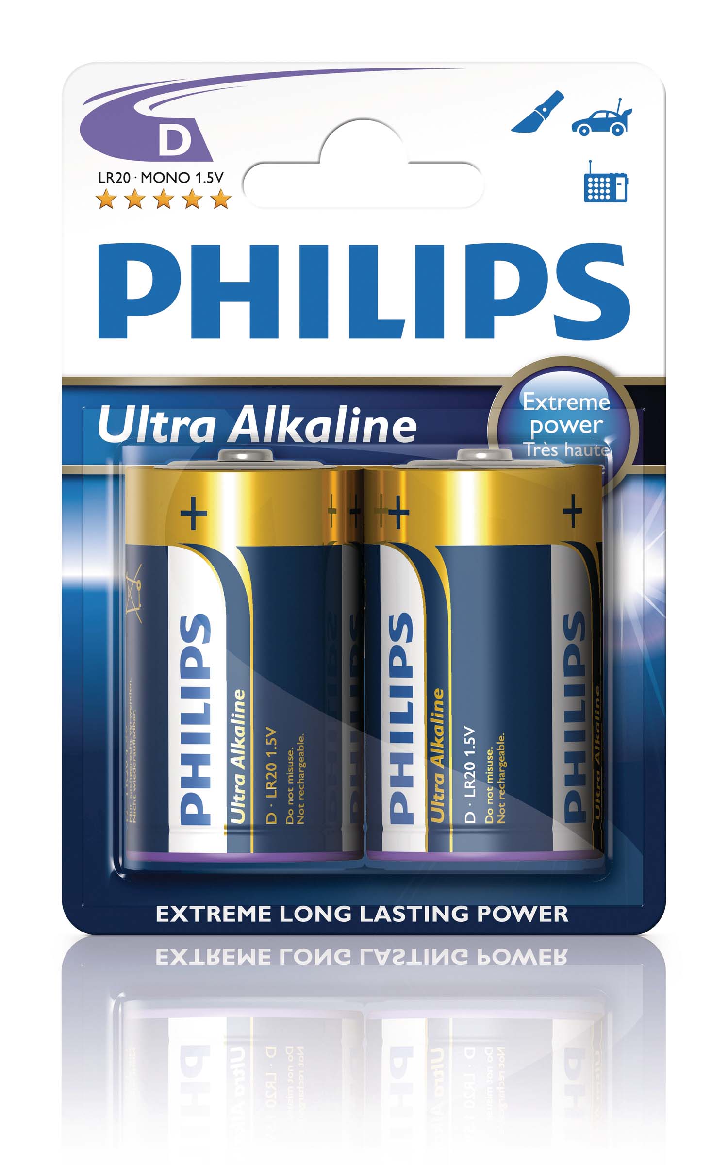 Batteri D Philips Ultra Alkaline